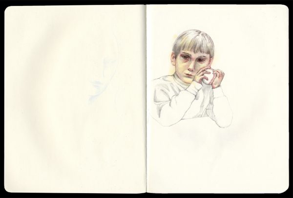 THe Fan, colored pencil drawing by Iskra