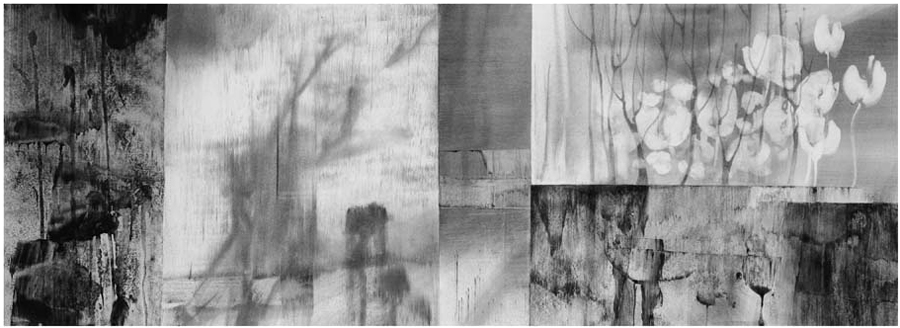 Ode to Basho, charcoal dust drawing
