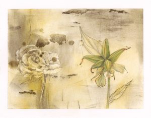 Peony Mixed Media Drawing by Iskra